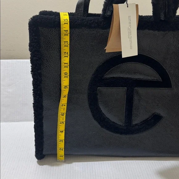 NWT Telfar & UGG Real Sheep Fur Black Large Shearling Shopping Bag - Picture 8 of 11